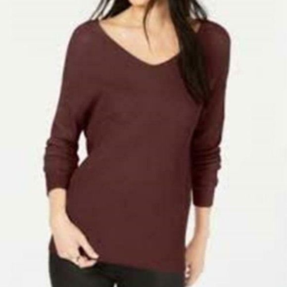 Bar III Sweater Brown Twist-Back Wool Women Sz XL - Picture 2 of 6